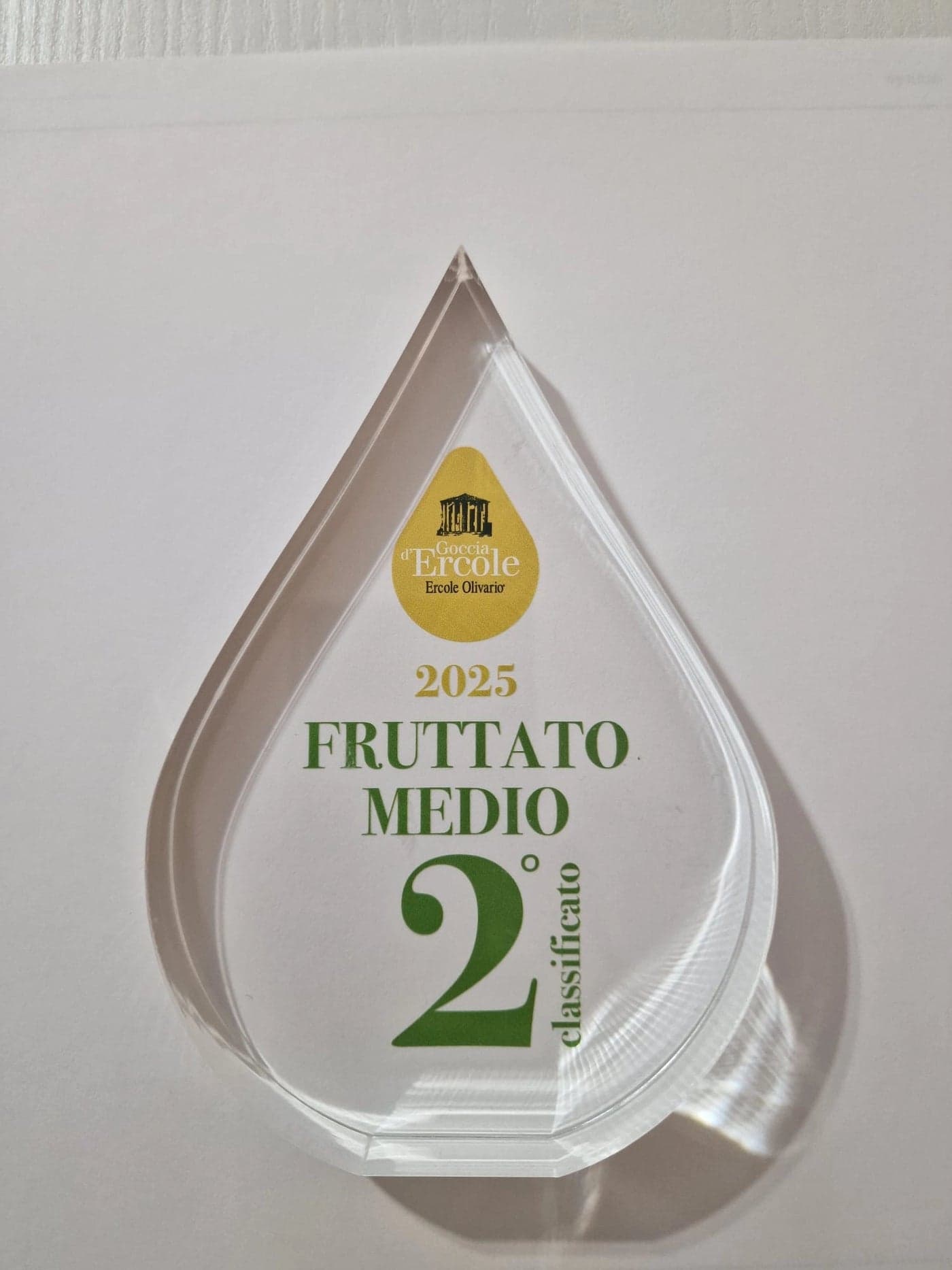 Goccia d'Ercole 2025 trophy, medium fruity, 2nd place